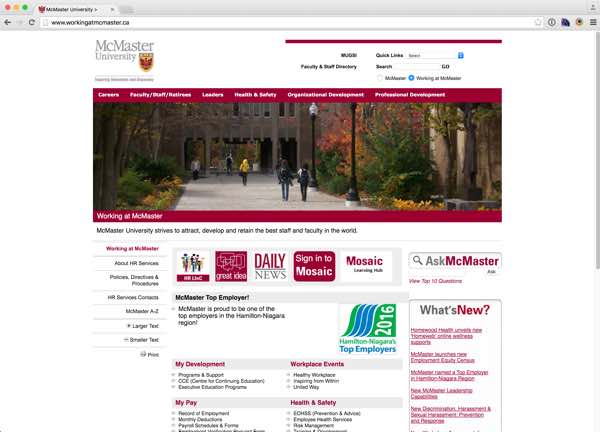 Portfolio item: Working at McMaster University